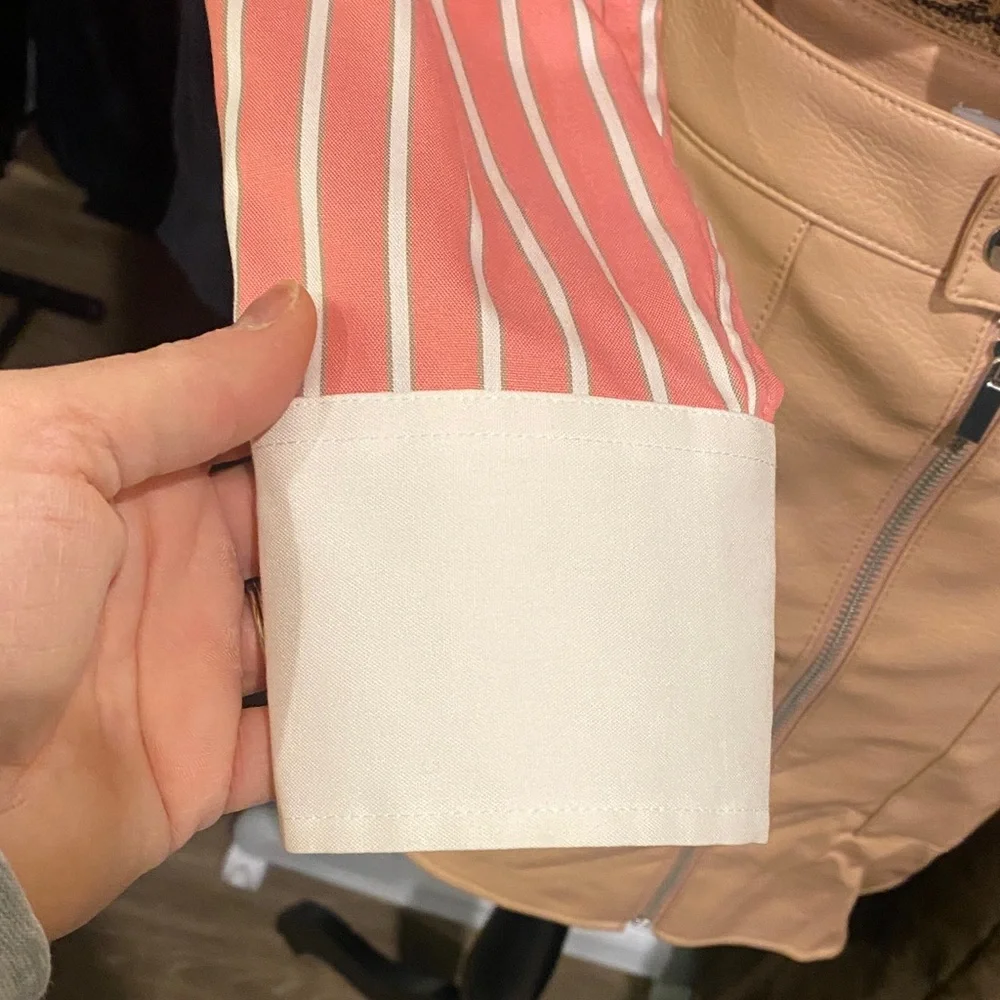 Stylish Pink and White Striped Women’s Dress Shirt - Picture 2 of 8